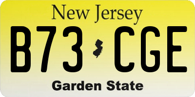 NJ license plate B73CGE