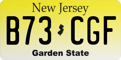 NJ license plate B73CGF