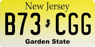 NJ license plate B73CGG