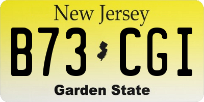 NJ license plate B73CGI