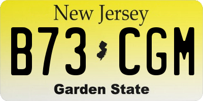 NJ license plate B73CGM