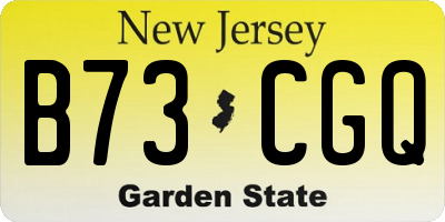 NJ license plate B73CGQ
