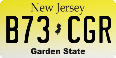 NJ license plate B73CGR