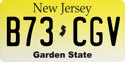 NJ license plate B73CGV