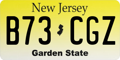 NJ license plate B73CGZ
