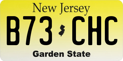 NJ license plate B73CHC