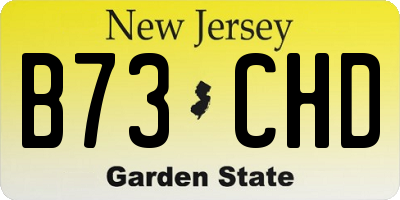 NJ license plate B73CHD