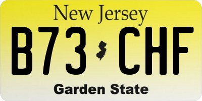 NJ license plate B73CHF