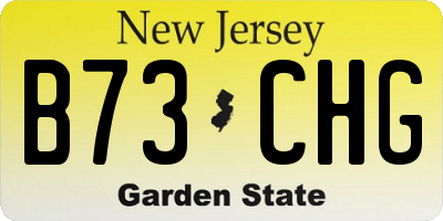 NJ license plate B73CHG