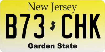 NJ license plate B73CHK