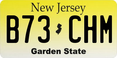 NJ license plate B73CHM