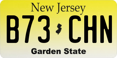 NJ license plate B73CHN