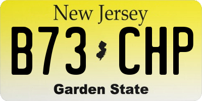 NJ license plate B73CHP