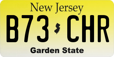 NJ license plate B73CHR