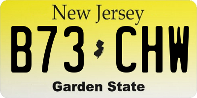 NJ license plate B73CHW