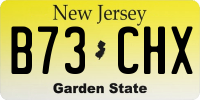 NJ license plate B73CHX