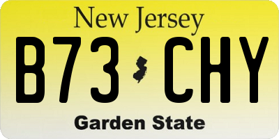 NJ license plate B73CHY