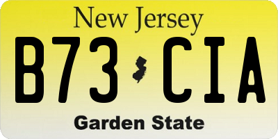 NJ license plate B73CIA