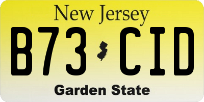 NJ license plate B73CID