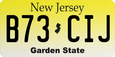 NJ license plate B73CIJ