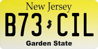 NJ license plate B73CIL
