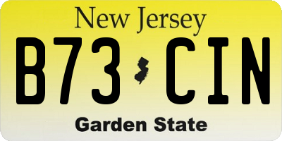 NJ license plate B73CIN