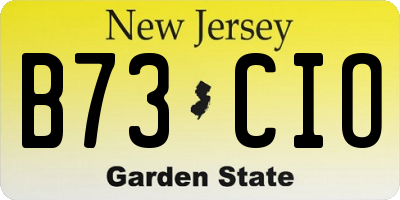 NJ license plate B73CIO