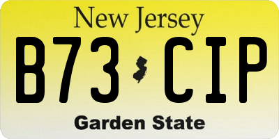NJ license plate B73CIP
