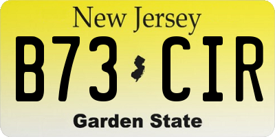 NJ license plate B73CIR