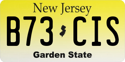 NJ license plate B73CIS