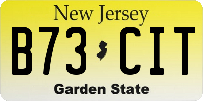 NJ license plate B73CIT