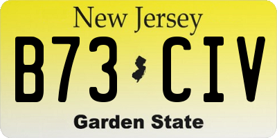 NJ license plate B73CIV