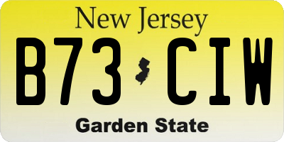 NJ license plate B73CIW