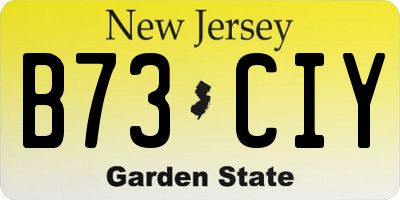 NJ license plate B73CIY