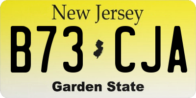NJ license plate B73CJA