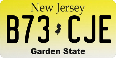 NJ license plate B73CJE
