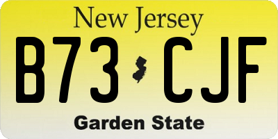 NJ license plate B73CJF