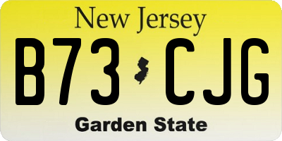 NJ license plate B73CJG