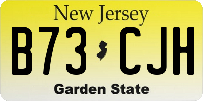 NJ license plate B73CJH