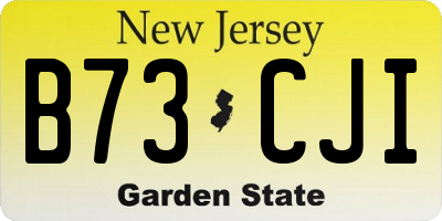 NJ license plate B73CJI