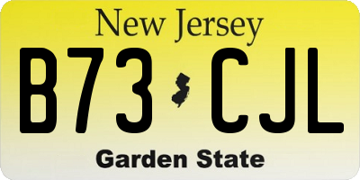 NJ license plate B73CJL