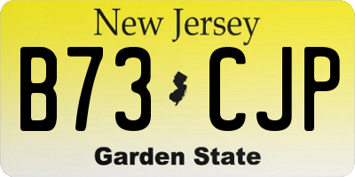 NJ license plate B73CJP