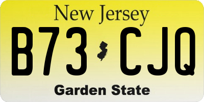 NJ license plate B73CJQ