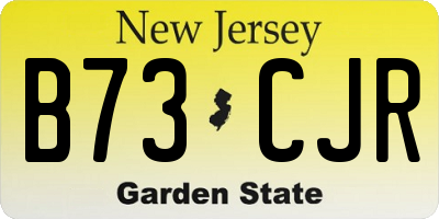 NJ license plate B73CJR