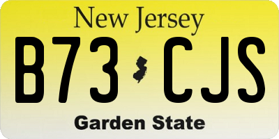 NJ license plate B73CJS