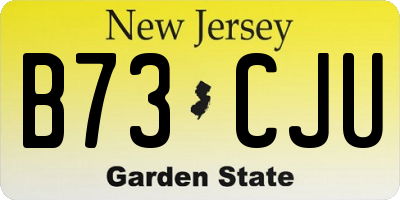 NJ license plate B73CJU