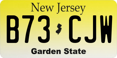 NJ license plate B73CJW