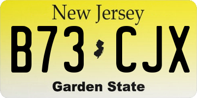 NJ license plate B73CJX