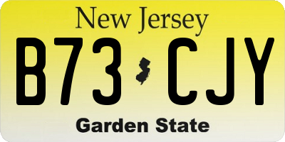NJ license plate B73CJY
