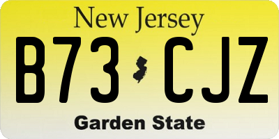 NJ license plate B73CJZ